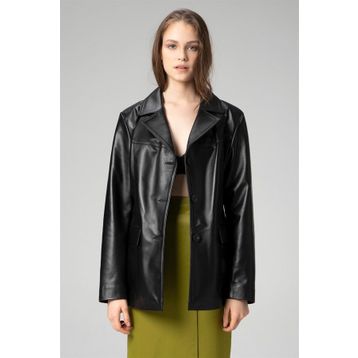 Dericlub WM035 Gerçek Deri Kadın Blazer