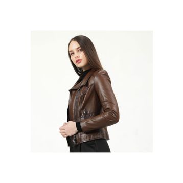 Dericlub YB-2120 Gerçek Deri Camel Antik Kadın Mont