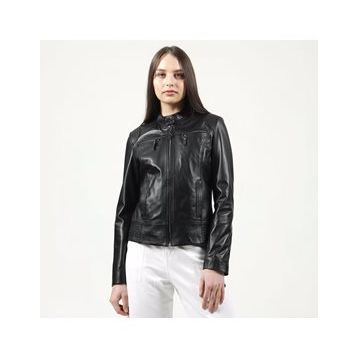 Dericlub YB-2143 Gerçek Deri Bordo Kadın Mont
