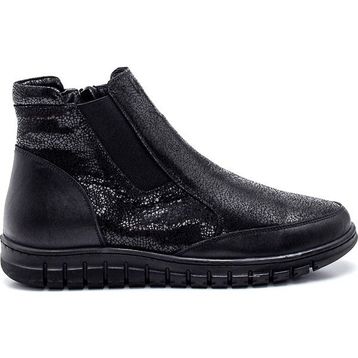Derimod 24WFD360014 Kadın Siyah Fermuarlı Deri Comfort Bot