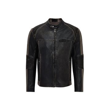 Derimod 25WGF65862R Barry Erkek Gri Hakim Yaka Slim Fit Deri Mont