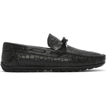 Derimod 26SFD7544E3 Erkek Siyah Kroko Deri Loafer