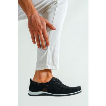 Deripabuc MRD15-3003 Hakiki Deri Siyah Nubuk Erkek Casual Ayakkabı