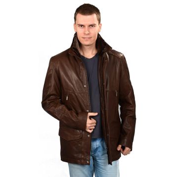 Deriza Hurtei Kahve Deri Erkek Kaban