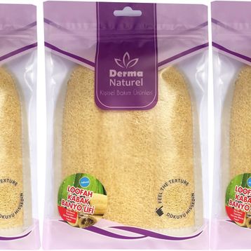 Derma Naturel Loofah Kabak Havlu 3xMS-11 Banyo Eldiveni