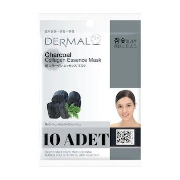 Dermal 10 Adet Kömür Özlü Kolajen Maskesi