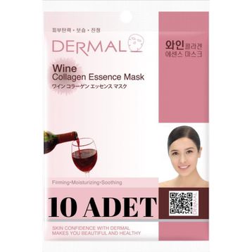 Dermal 10 Adet Şarap Özlü Kolajen Yüz Maskesi