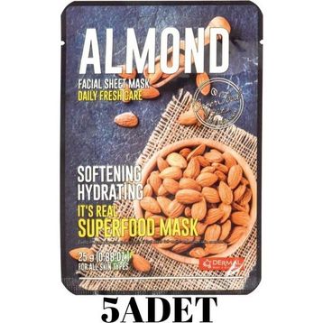 Dermal 5 Adet Badem It's Real Super Yüz Maskesi