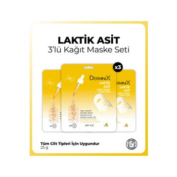 Derminix 3 Adet Laktik Asit Kağıt Maske