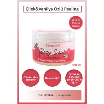 Derminix Çilek Vanilya Body Scrub 300 ml Vücut Peelingi