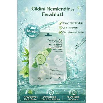 Derminix Salatalık Özü Nemlendirici Kağıt Maske