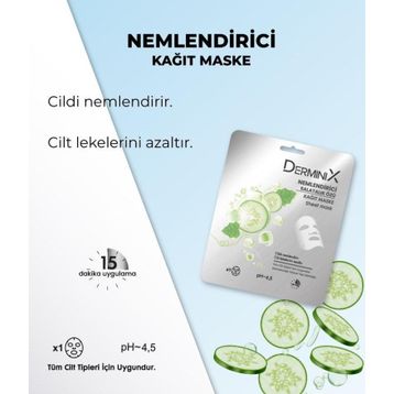 Derminix Salatalık Özü Nemlendirici Kağıt Maske