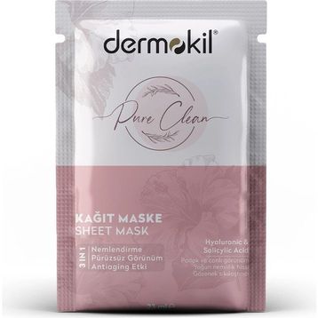 Dermokil 23 ml 3 in 1 Pure Clean Kağıt Yüz Maskesi