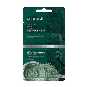 Dermokil 2x7.5 ml Peeling Etkili Yeşil Kil Maskesi
