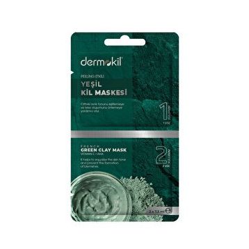 Dermokil 2x7.5 ml Peeling Etkili Yeşil Kil Maskesi