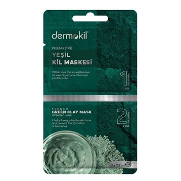 Dermokil 2x7.5 ml Peeling Etkili Yeşil Kil Maskesi