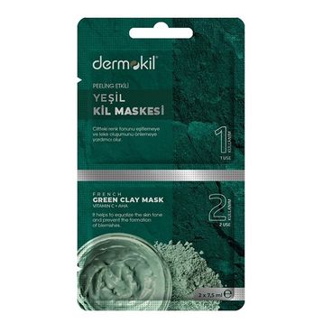 Dermokil 2x7.5 ml Peeling Etkili Yeşil Kil Maskesi