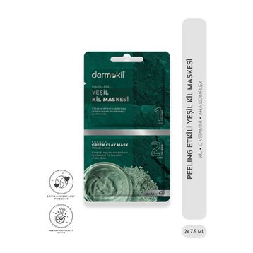 Dermokil 2x7.5 ml Peeling Etkili Yeşil Kil Maskesi
