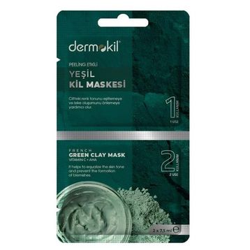 Dermokil 2x7.5 ml Peeling Etkili Yeşil Kil Maskesi