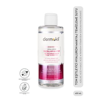 Dermokil Cilt Tonu Eşitleyici Hyaluron Micellar 400 ml Makyaj Temizleme Suyu