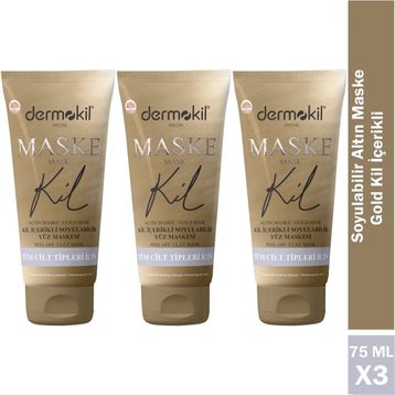 Dermokil Gold 3x75 ml Kil İçerikli Soyulabilir Yüz Maskesi