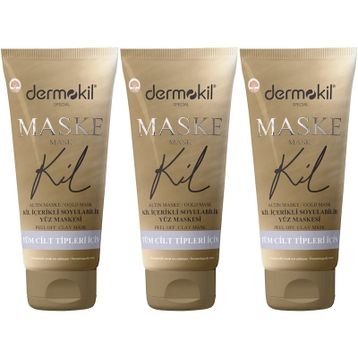 Dermokil Gold 3x75 ml Kil İçerikli Soyulabilir Yüz Maskesi