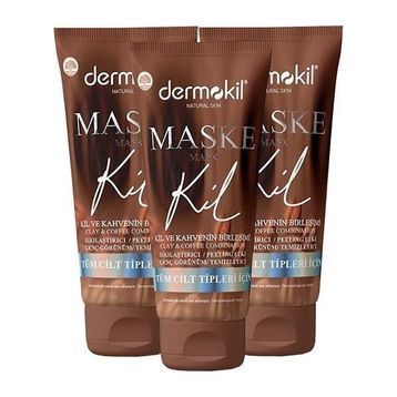 Dermokil Natural Skin Sıkılaştırıcı Genç Görünüm İçin 3x75 ml Kil ve Kahve İçerikli Maske