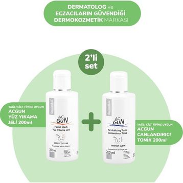 Dermoskin AcGun 200 ml Yüz Yıkama Jeli + Dermoskin AcGun 200 ml Canlandırıcı Tonik