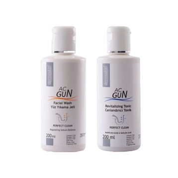 Dermoskin AcGun 200 ml Yüz Yıkama Jeli + Dermoskin AcGun 200 ml Canlandırıcı Tonik