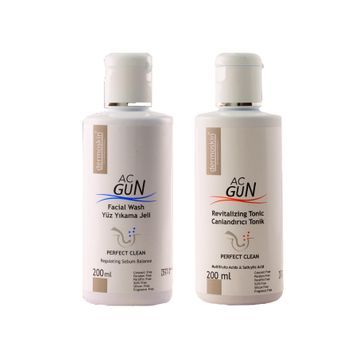 Dermoskin AcGun 200 ml Yüz Yıkama Jeli + Dermoskin AcGun 200 ml Canlandırıcı Tonik