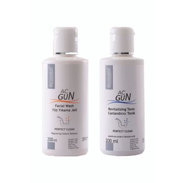 Dermoskin AcGun 200 ml Yüz Yıkama Jeli + Dermoskin AcGun 200 ml Canlandırıcı Tonik