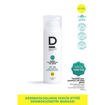 Dermoskin Acn Mat Face Protection Gel SPF50+ Sivilce ve Akne Karşıtı UVA&UVB Koruyucu 50 ml Güneş Kremi