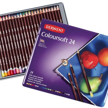 Derwent Coloursoft 24'lü Teneke Kutu Kuruboya Kalemi
