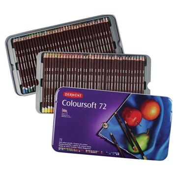 Derwent Coloursoft Yumuşak Teneke Kutu 72'li Kuru Boya Kalemi