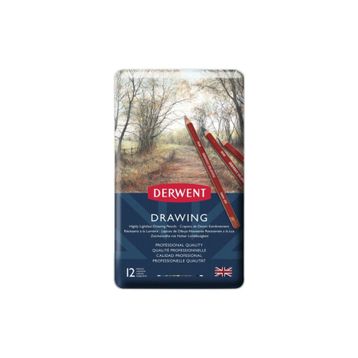 Derwent Drawing Pencils 12'li Teneke Kutu Renkli Çizim Kalemi Seti
