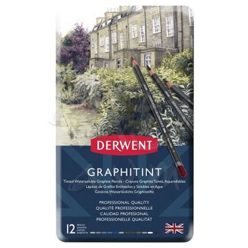 Derwent Graphitint Sulandırılabilen 12'li Set Renkli Grafit Kalem