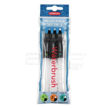 Derwent Waterbrush Su Hazneli Fiber Uçlu 3'lü Fırça