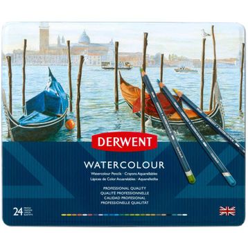 Derwent Watercolour Metal Kutu 24'lü Kuru Boya