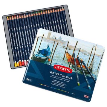 Derwent Watercolour Metal Kutu 24'lü Kuru Boya