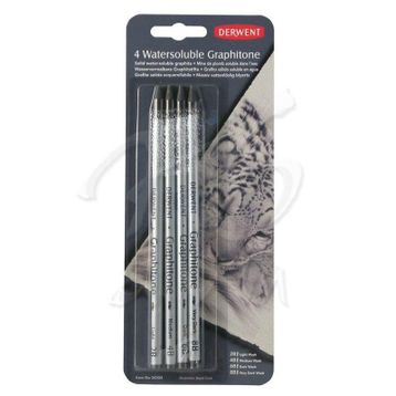 Derwent Watersoluble Graphitone Aquarel 4'lü Set Grafit Kalem