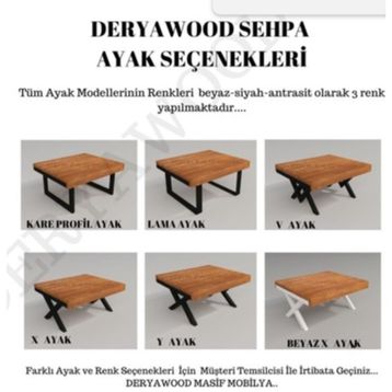 Deryawood Açık Ceviz Masif Ahşap Mobel Ofis Sehpa