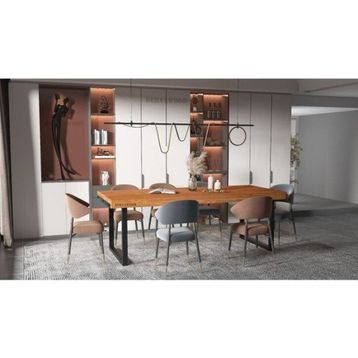 Deryawood Açık Ceviz Masif Ahşap Ribes Toplantı Masası