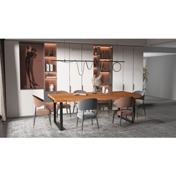 Deryawood Açık Ceviz Masif Ahşap Ribes Toplantı Masası