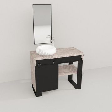 Deryawood Beyaz Eskitme Ordo Ray Kapak Banyo Dolabı