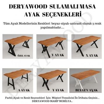 Deryawood Pinus 70x140x76 cm Masif Ahşap Sulamalı Mutfak Masası