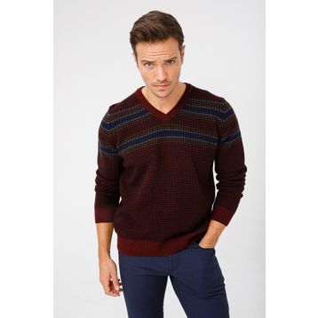 Desen 0248655 Bordo Erkek Kazak
