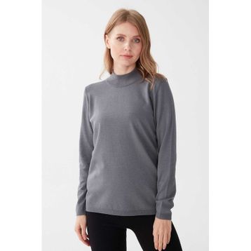 Desen Triko 0240016 Gri Kadın Bluz