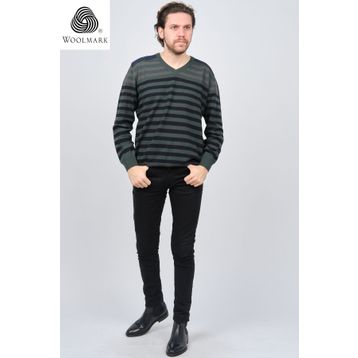 Desen Triko 0246546 Yeşil Erkek Kazak
