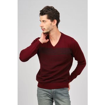 Desen Triko 0249640 Bordo Erkek Kazak