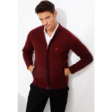 Desen Triko 22523 Bordo Erkek Pike Dokuma Fermuarlı Cepli Triko Mont